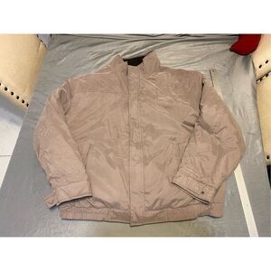 Croft & Barrow Jacket Mens 2XL Coat Brown Double Zip Soft Winter Faux Layer
